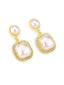 White Retro Pearl Danglers Earrings