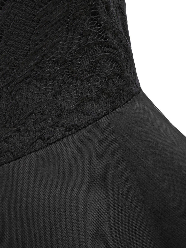 1950s Lace Off Shoulder Swing Dress