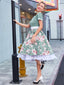1950s Floral Patchwork Swing Dress
