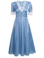 1950s Lace Patchwork Swing Dress
