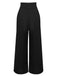 Black 1930s Solid Suspender Pants