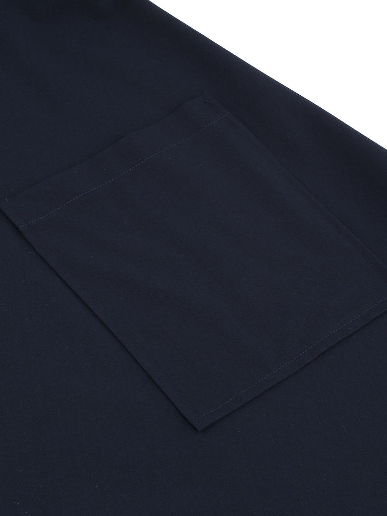 Navy Blue 1950s Solid Belt Swing Dress