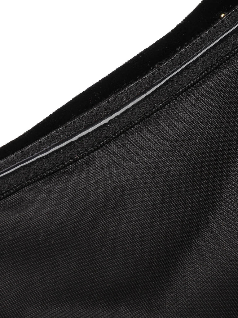 Black 1960s Off-Shoulder Rhinestones Velvet Dress