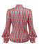 2PCS 1950s Candy Tie-Up Blouse & Black Suspender Pants
