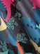 Dark Gray 1950s Retro Dinosaur Tankini Set