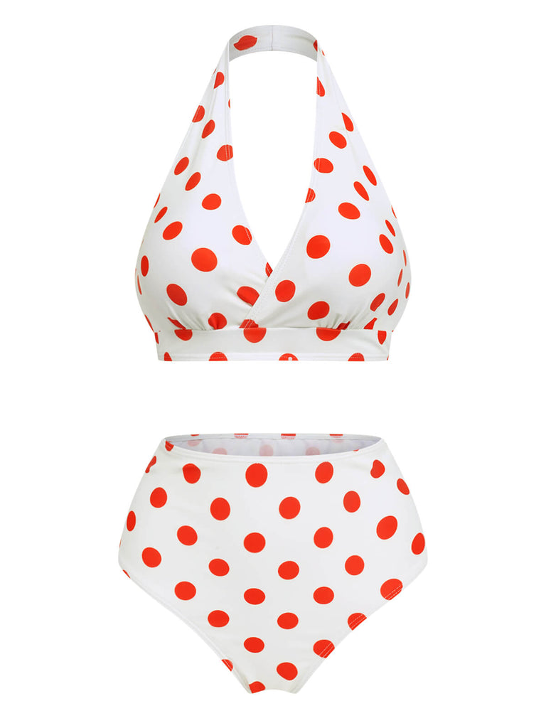1950s Retro Polka Dots Bikini Set & Apron