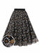 Black 1950s Daisy Mesh Skirt