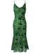 [US Warehouse] Green 1930s Floral Vintage Dress