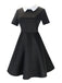 Black & White 1940s Shirt Collar Wednesday's Dress