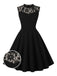 Black 1950s Lace Round Neck Dress