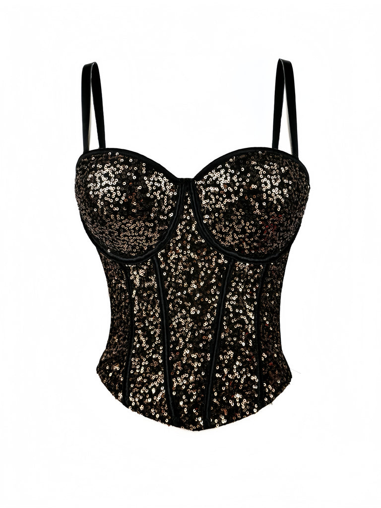 1980s Punk Sequin Boned Corset