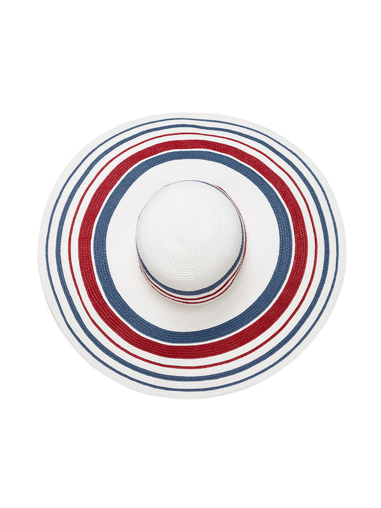 Red & Blue Sun Large Brim hat