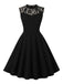 Black 1950s Lace Round Neck Dress