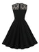 Black 1950s Lace Round Neck Dress