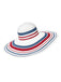 Red & Blue Sun Large Brim hat