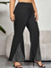 [Plus Size] Black 1930s Solid Flare Pants