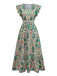1970s V-Neck Paisley Print Ruffed Sleeve Dress