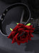 Gothic Spider Web & Rose Choker Collar Necklace