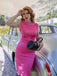 Rose Red 1960s Satin Solid Pencil Dress