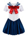1970s Satin Vintage Sailor Collar Sleepwear Set