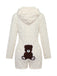 Hooded Teddy Bear Embroidered Fleece Romper 3