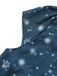 Dark Blue 1950s Santa Print Christmas Midi Dress