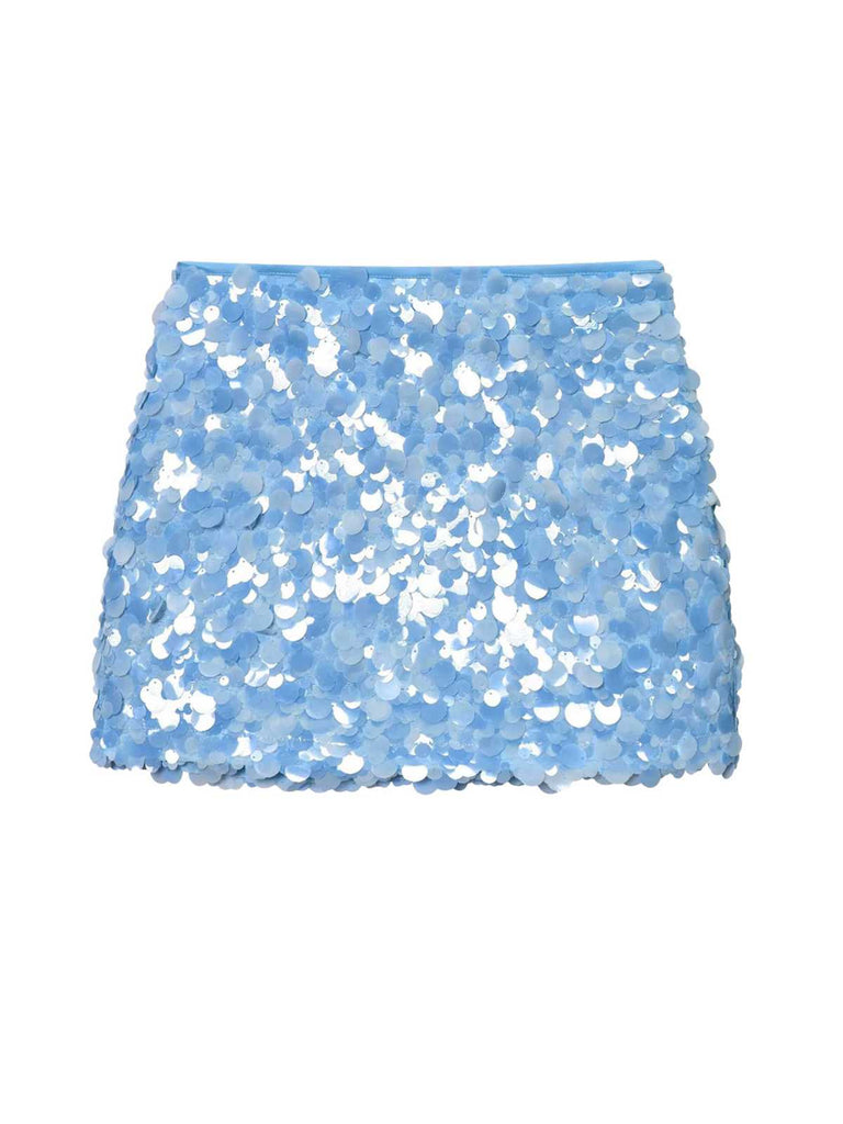 1980s Dot Sequined Mini Skirt