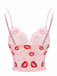 Pink 1950s Valentine's Day Kiss Print Lace Corset