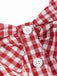 Red 1950s Gingham Plaid Button Spaghetti Strap Dress