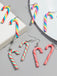 Christmas Rainbow Cane Candy Color Earrings