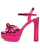 Metallic Snake Print Chunky High Heel Sandals