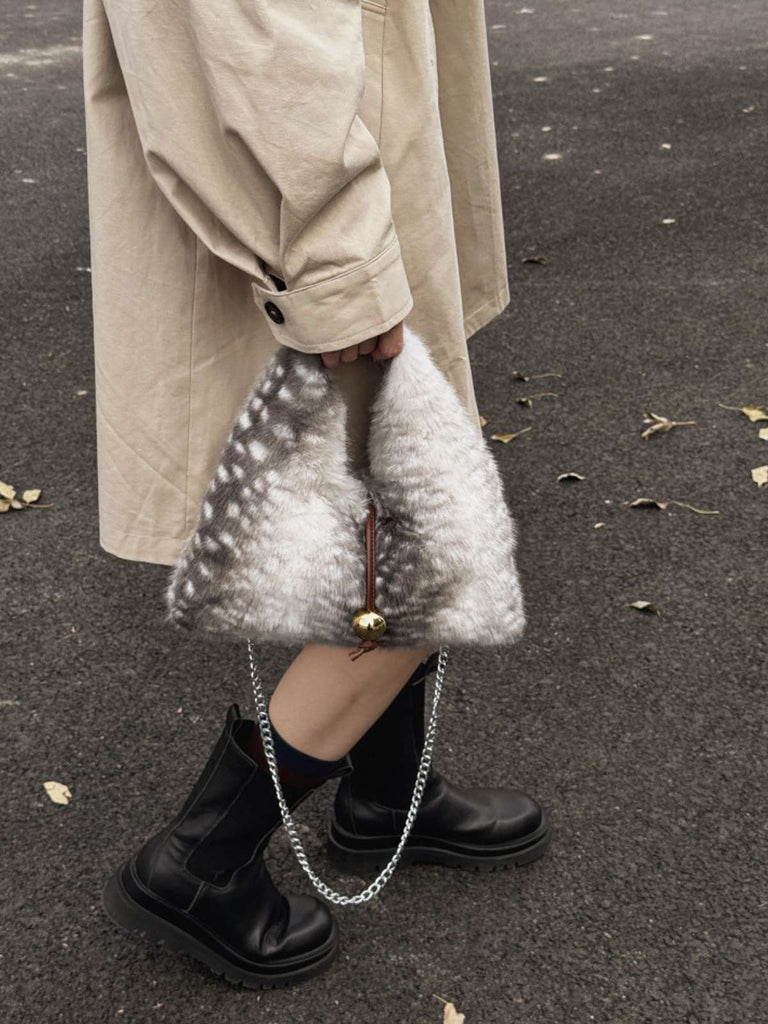 Retro Deer Style Bell Faux Fur Bag