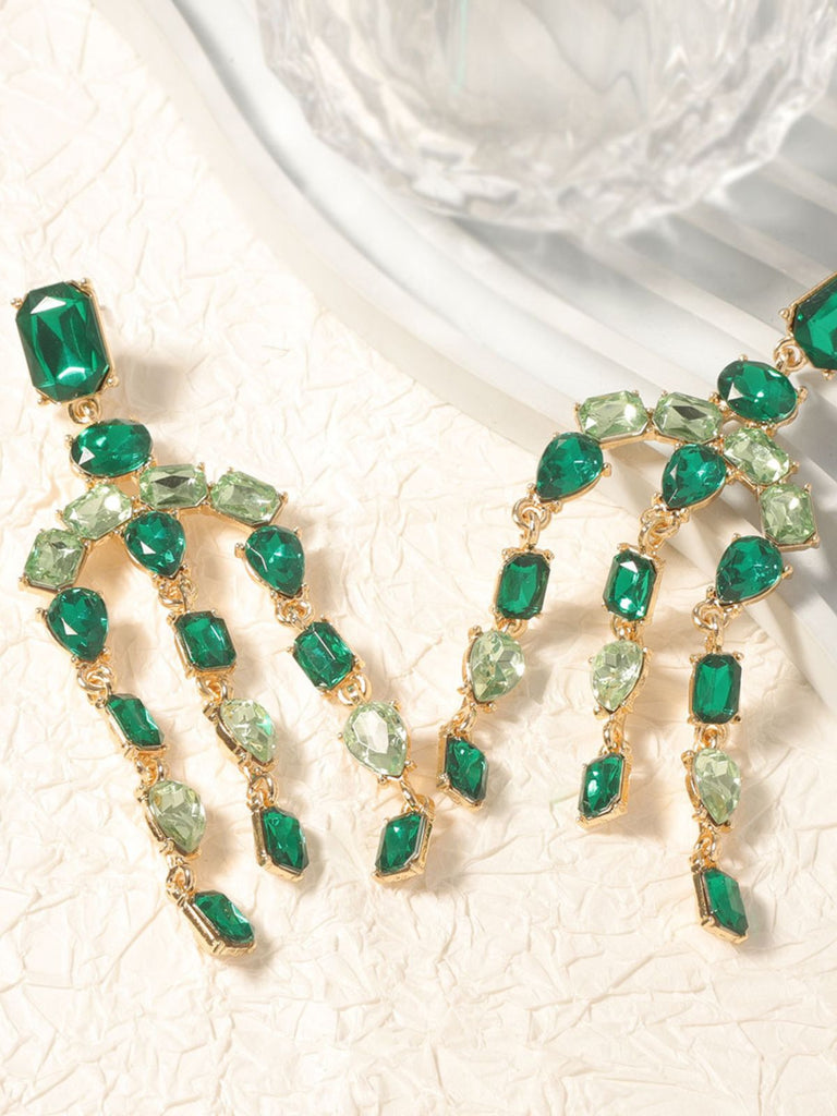 Vintage Crystal Cascade Diamond Earrings