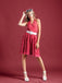 Red 1950s Polka Dot Halter Dress