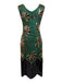 1920s V-Neck Sequined Beading Flapper Dress