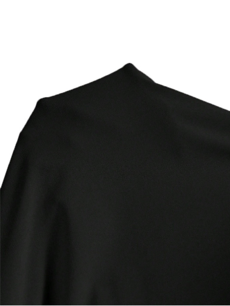 Black 1960s Sleeveless Solid Bodycon Dress