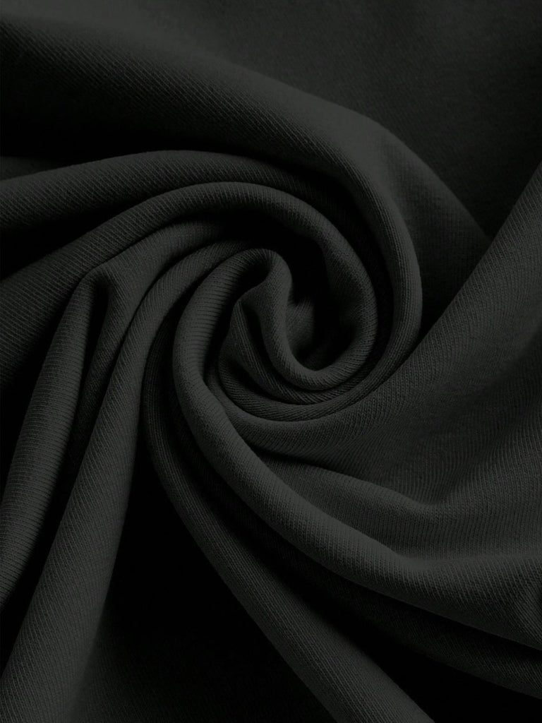 Black 1960s Sleeveless Solid Bodycon Dress