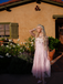 Pink 1940s Floral Lace Spaghetti-Strap Maxi Dress