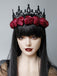 Black & Red Halloween Roses Crown Headband