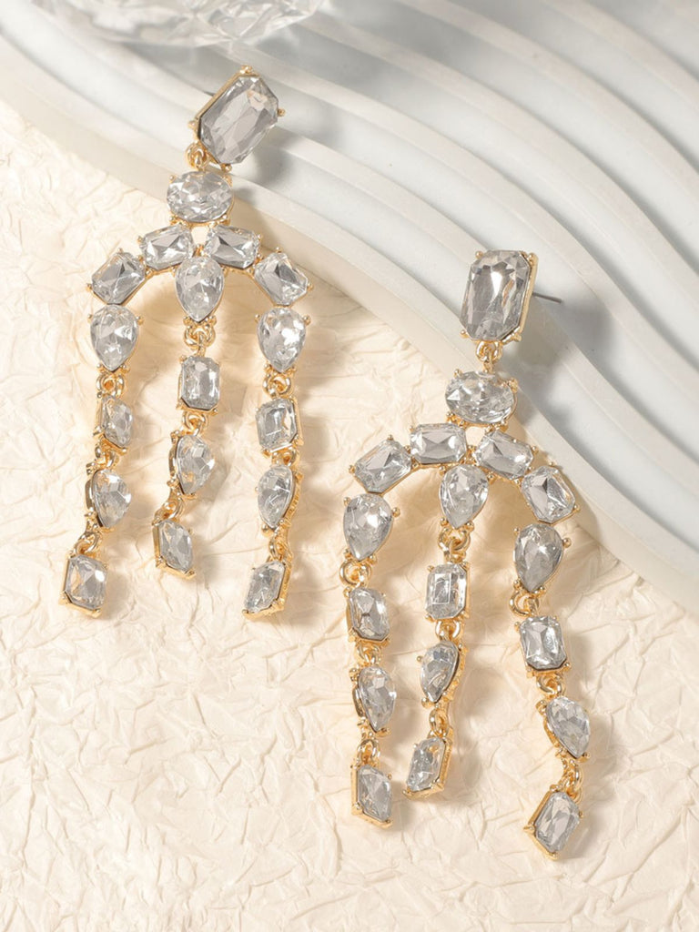 Vintage Crystal Cascade Diamond Earrings