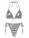 1970s Solid Halter Metallic Bikini Set