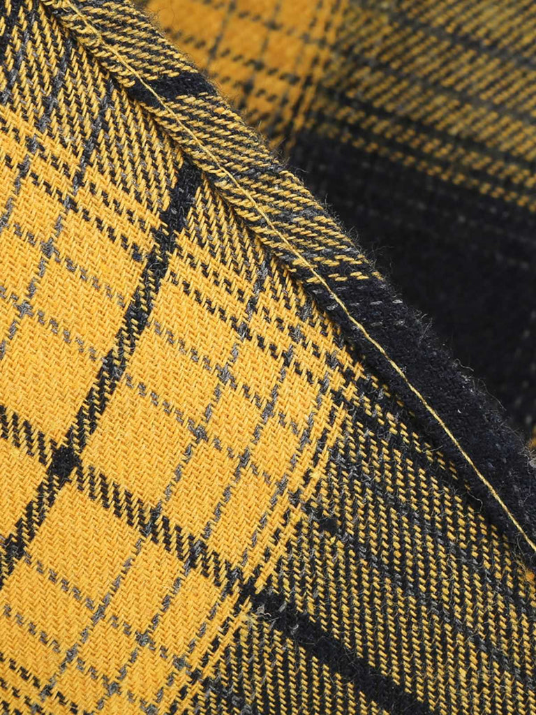 1950s Slip V-Neck Plaid Swing Dress