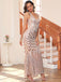 1920s Sequin V-Neck Maxi Dress