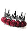 Black & Red Halloween Roses Crown Headband