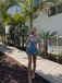 Blue 1980s Sequin Deep V-Neck Backless Beach Cover Up