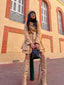 1950s Fur Collar Waisted Winter Coat