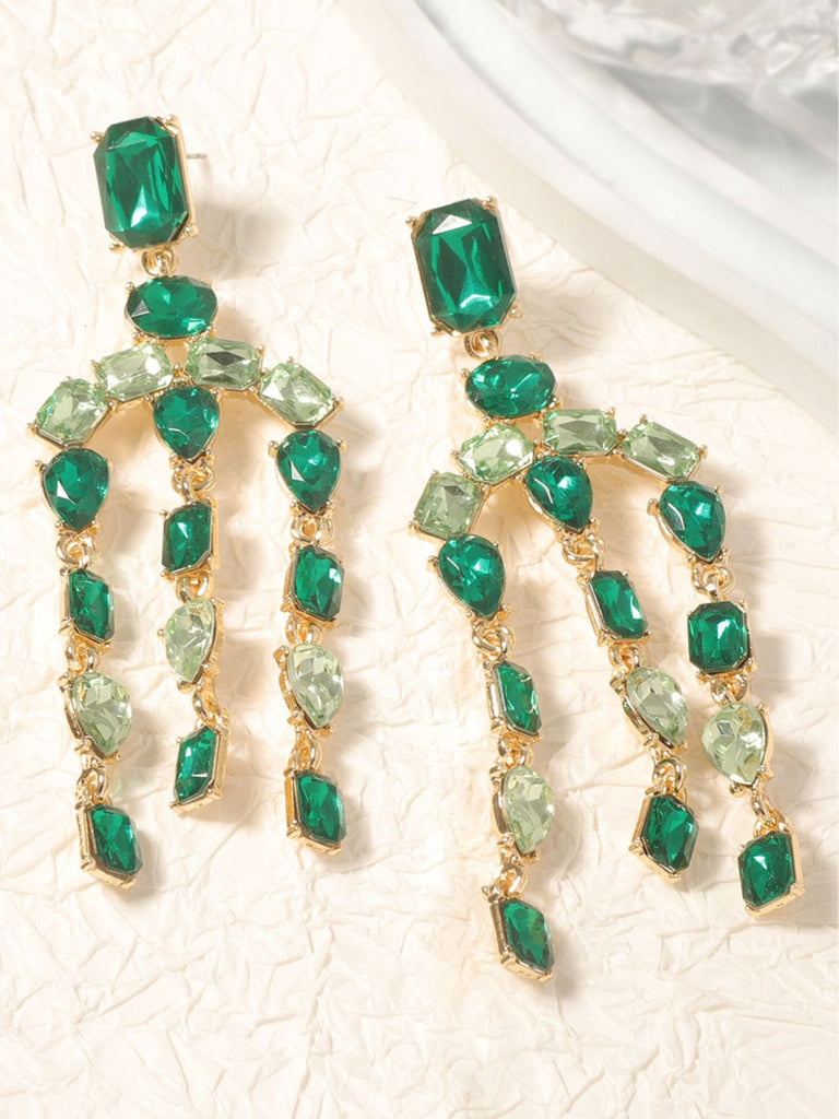 Vintage Crystal Cascade Diamond Earrings