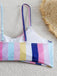 1940s Spaghetti Strap Bow Contrast Stripes Bikini