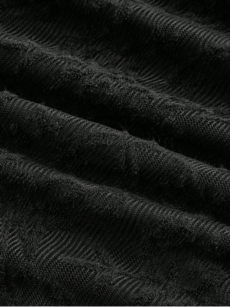 Black 1960s Lace Bell Sleeve Back Tie Dress