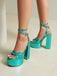 Metallic Disco Platform High Heel Shoes